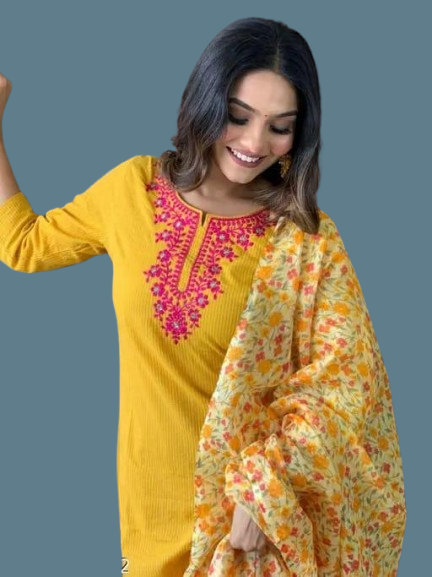 NEW JAPURI COTTON BEUTIFUL HEAVY FULLY FLAIRD ANARKALI STITCHIED SUIT SET