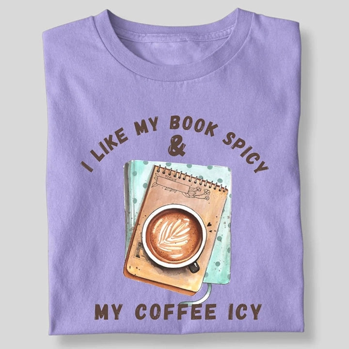 BOOK SPICY COFFEE ICY ROUND T-SHIRT