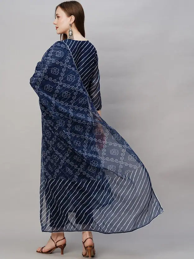 Women Viscose Rayon Kurta Pant Dupatta Set