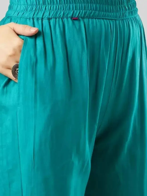 Women Viscose Rayon Kurta Pant Dupatta Set