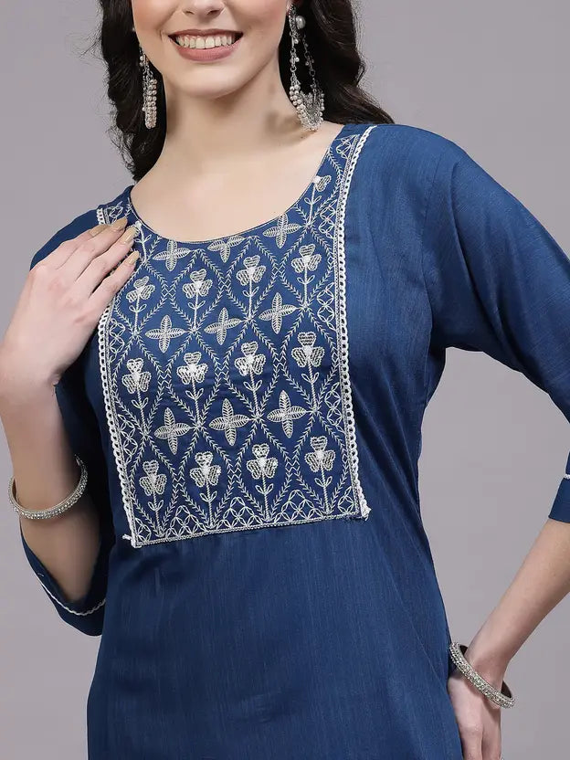 Women Viscose Rayon Kurta Pant Dupatta Set