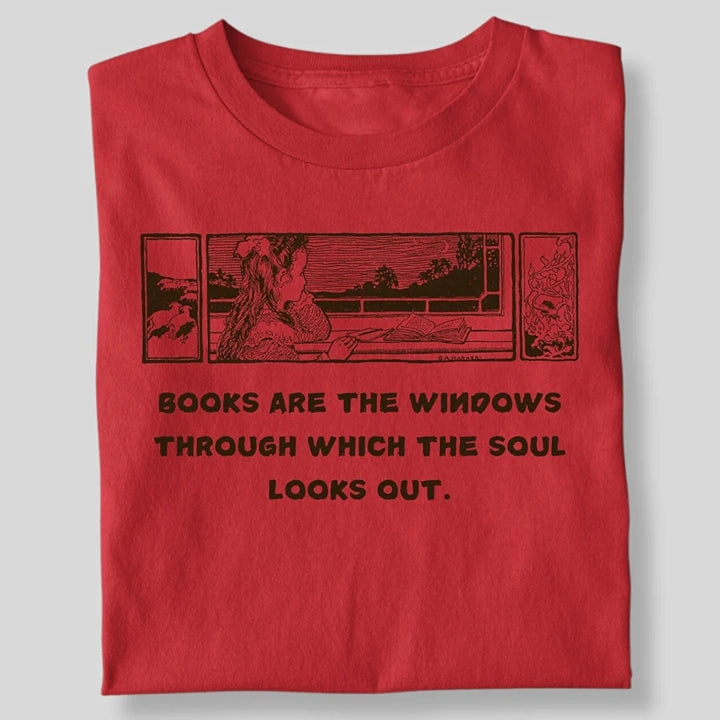 BOOKS ARE THE WINDOWS LITTLE GIRL T-SHIRT
