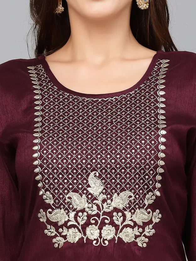 Women Viscose Rayon Kurta Pant Dupatta Set