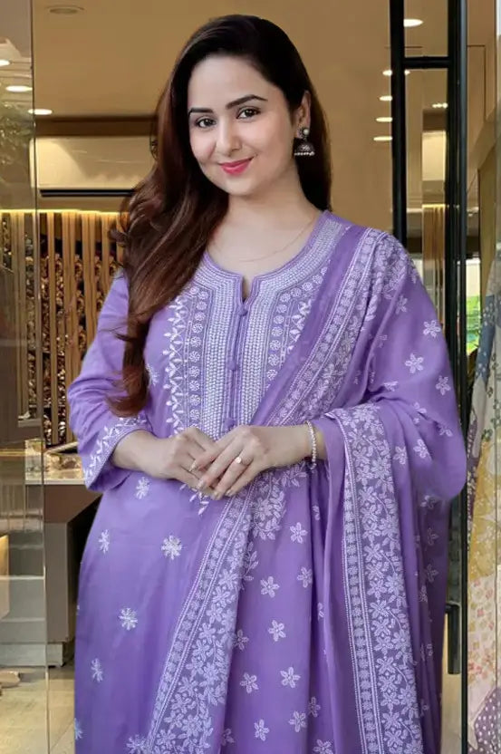 Women Viscose Rayon Kurta Pant Dupatta Set