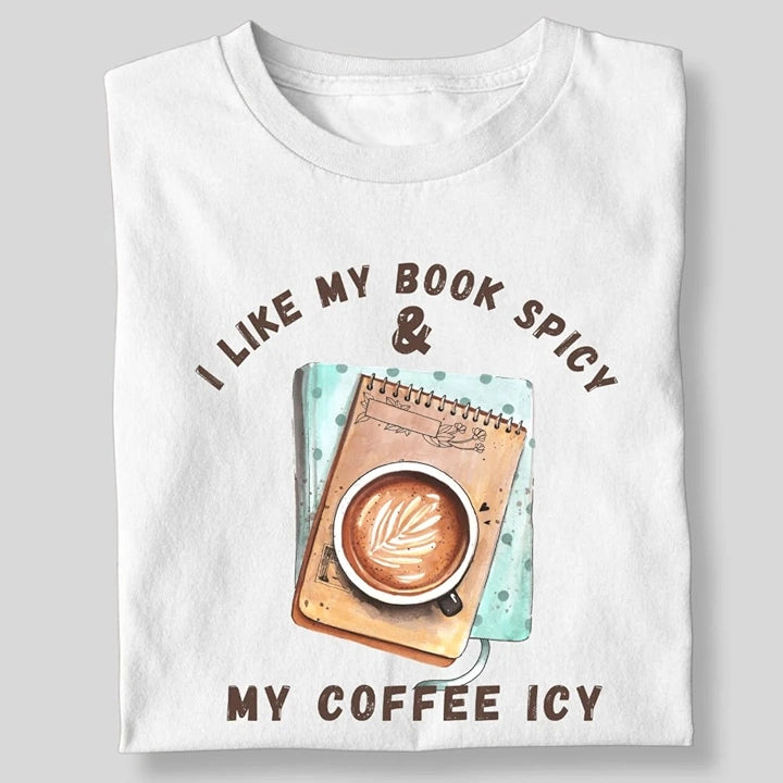 BOOK SPICY COFFEE ICY ROUND T-SHIRT